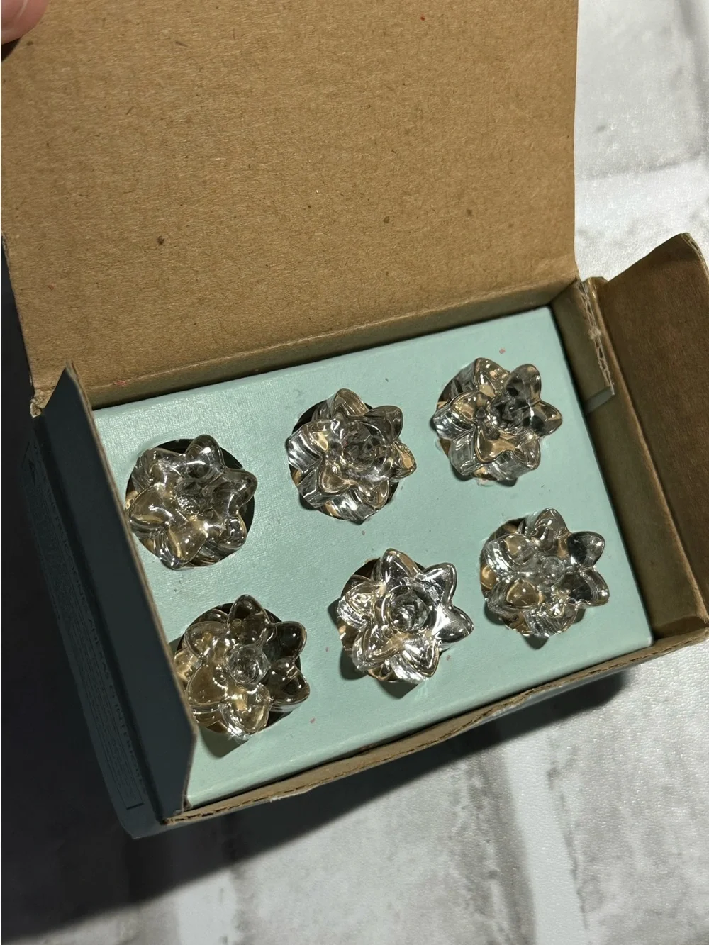 PARTYLITE - Celebration Candle Holders | Set of 12 x Star Shaped Glass Mini VTG